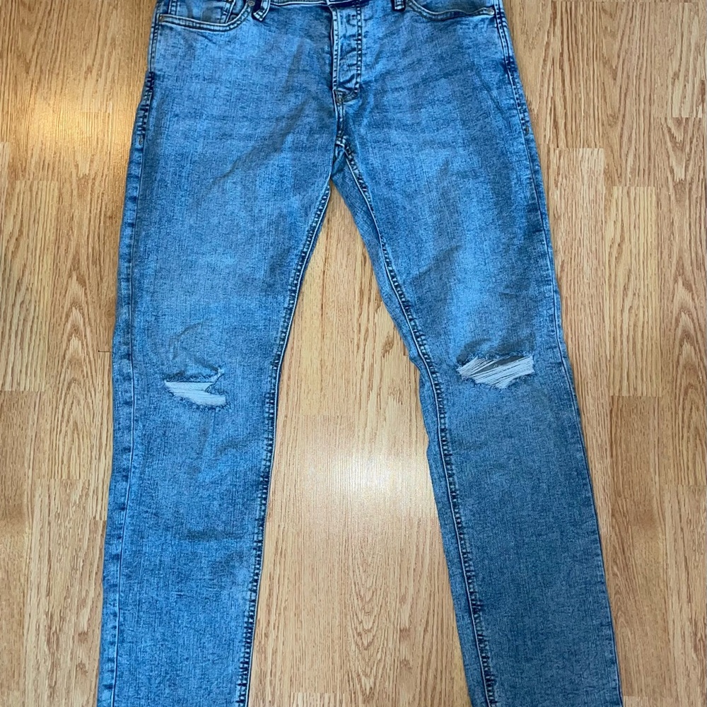 Jack & Jones Men's Light Blue Slim/Glenn Super Stretch Jeans